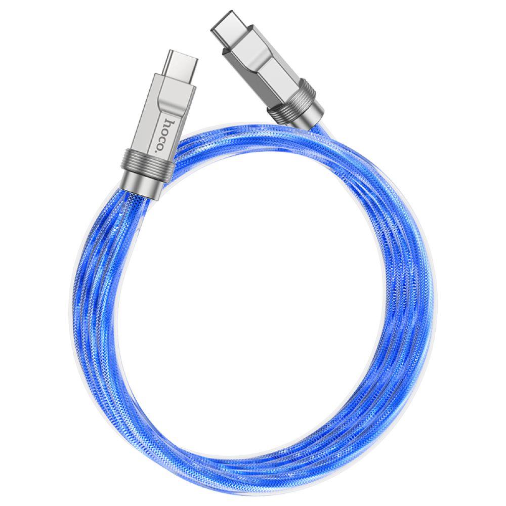 Кабель USB Hoco U113 Solid Silicone 100W Type-C to Type-C Колір Синiй