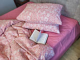 Постільна білизна ранфорс-жатка Троянди рожевий мікс, фото 4