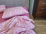 Постільна білизна ранфорс-жатка Троянди рожевий мікс, фото 9