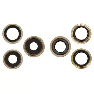 Скло камери для iPhone 13 Pro Max, Золотисте, з рамкою, комплект 3 шт.