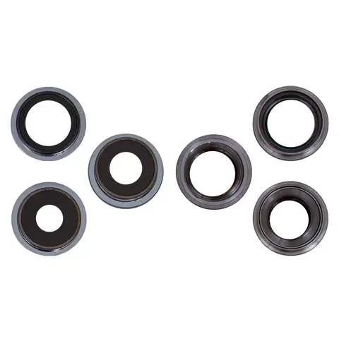 Скло камери для iPhone 13 Pro Max, Блакитне, з рамкою, комплект 3 шт., фото 1