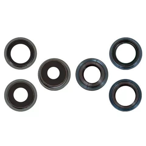 Скло камери для iPhone 13 Pro Max, Зелене, з рамкою, комплект 3 шт., фото 1