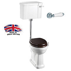 Унітаз з бачком 45 см середня труба Burlington сидіння дерево P2 C3