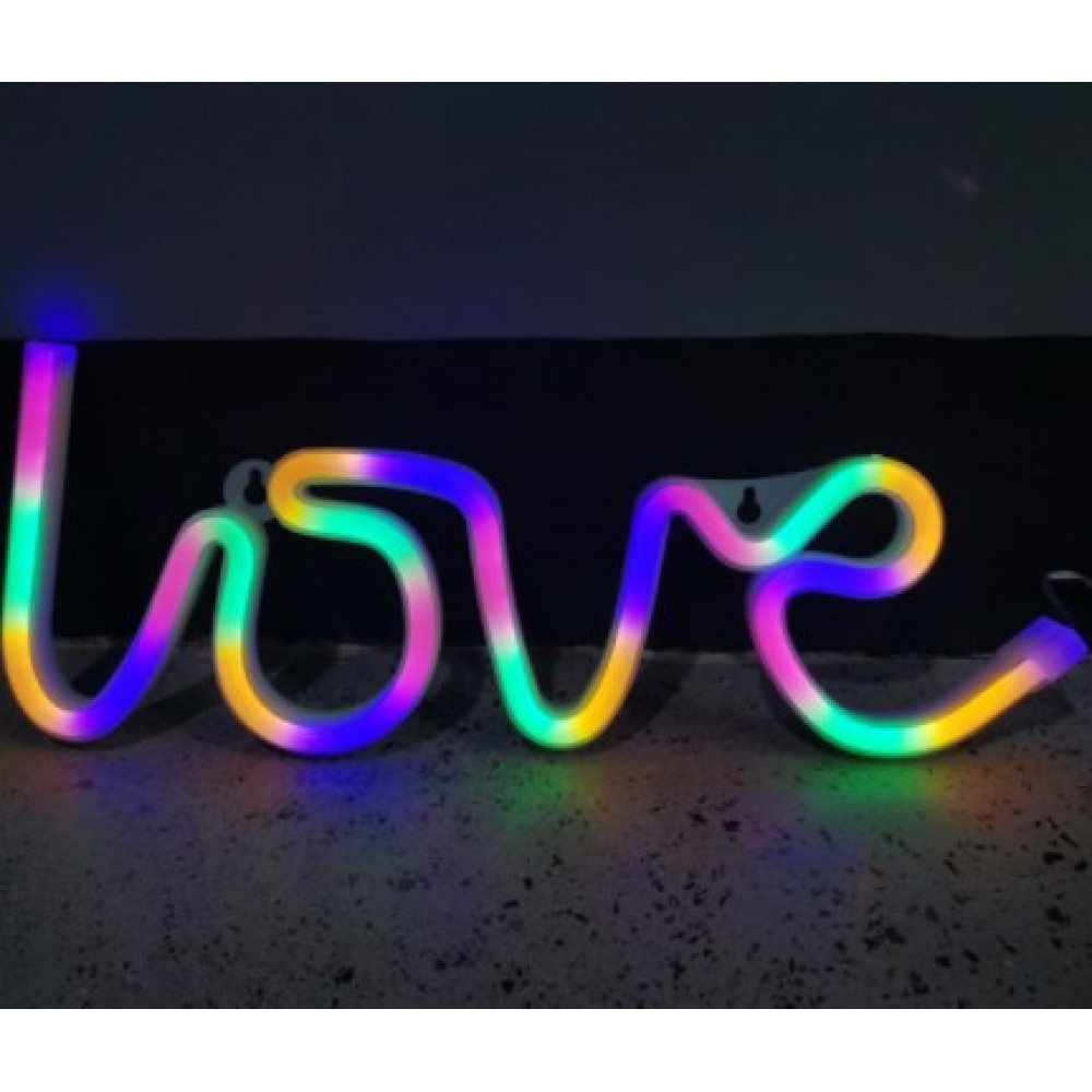 Нічний світильник — Neon Sign — Love / Heart Colorful, фото 1