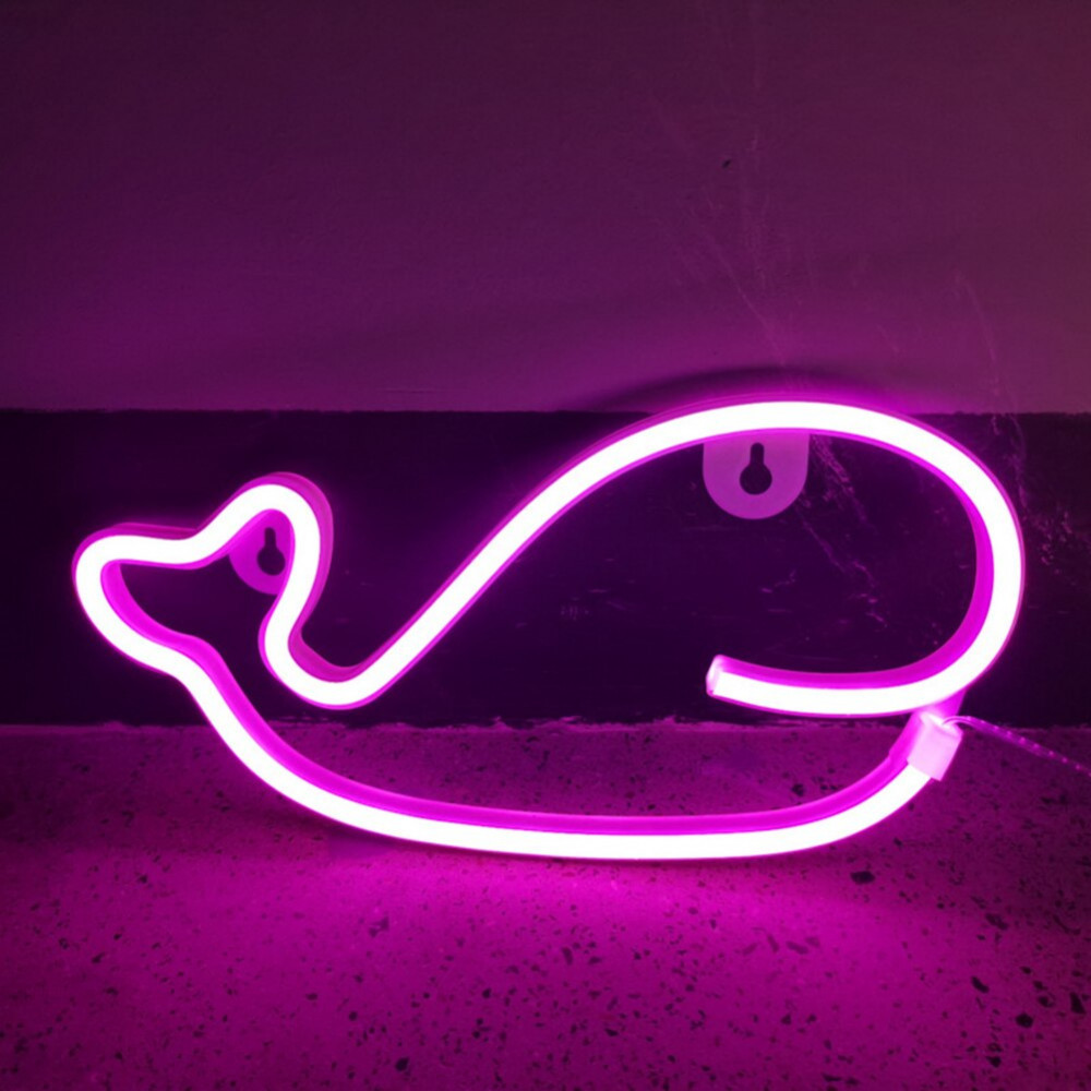 Нічний світильник — Neon Sign — Whale, фото 1