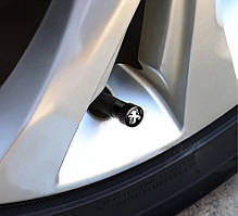 Ковпачки на ніпель для Peugeot Alitek Rif Metal Black Пежо, 4 шт.