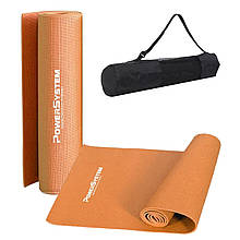 Килимок для йоги та фітнесу Power System PS-4014 PVC Fitness-Yoga Mat Orange (173x61x0.6)