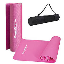 Килимок для йоги та фітнесу Power System PS-4014 PVC Fitness Yoga Mat Pink (173x61x0.6)