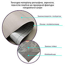Самоклеюча екошкіра у рулоні 1.37*3m*0.5mm LIGHT GREY (D) SW-00001324, фото 4