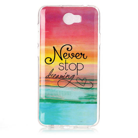 Силіконовий чохол бампер для Huawei ascend Y5 II з картинкою Never stop dreaming, фото 1