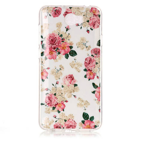 Силіконовий чохол бампер для Huawei ascend Y5 II з картинкою Троянди на білому тлі, фото 1