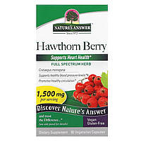 Глід, 1500 мг, Hawthorn Berry, Nature's Answer, 90 вегетаріанських капсул