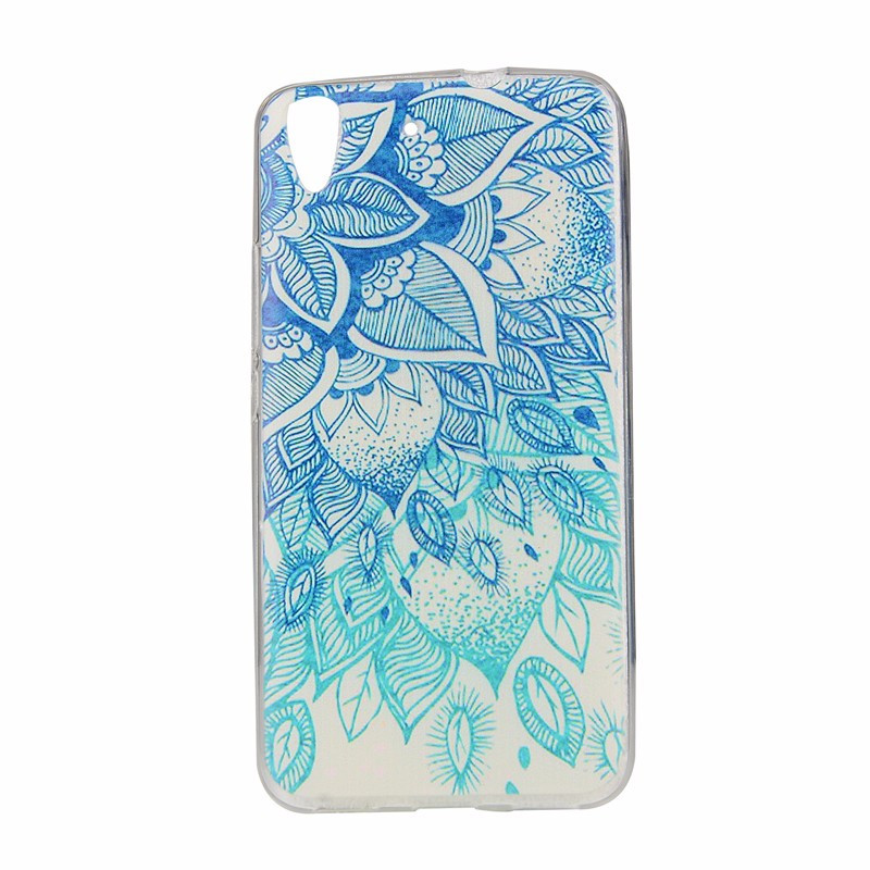 Чохол силіконовий бампер на Huawei ascend Y6 II з малюнком синій Орнамент на білому тлі