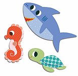 Набір фігурних наліпок Djeco Морські тварини DJ00057, фото 2