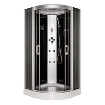 Душовий бокс Vivia 163 RC 100х100х215 см на низькому піддоні з гідромасажем тоноване скло, фото 4