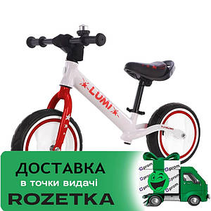 Дитячий біговіл BALANCE TILLY 12" Lumi T-212521 White Біло-червоний