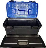 Ящик для інструменту з вкладнем органайзером переносний із засувками та ручкою великий, фото 2