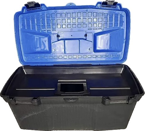 Ящик для інструменту з вкладнем органайзером переносний із засувками та ручкою великий, фото 1