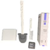 Набір туалетний органайзер йоржик із підставкою силіконовий плоский для миття унітаза підвісної щітка, фото 6