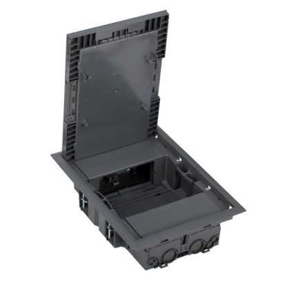 Підлогова коробка прямокутна Simon 4×K45 глибина 55 мм 250×178 мм, фото 1