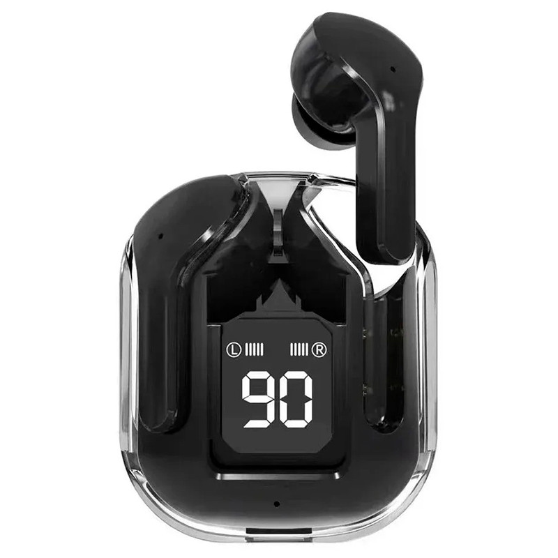 Бездротові навушники TWS T2 з прозорим зарядним кейсом вакуумні bluetooth 5.0 LED цифровий дисплей