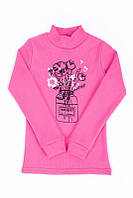 Водолазка для девочек светло-малиновый букет АвексТекс размер 98 см