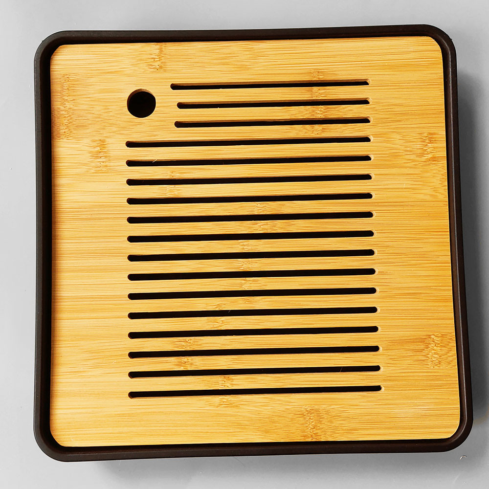 Чабань (Чайна дошка) дерев'яна - бамбукова дошка, пластиковий піддон, фото 1