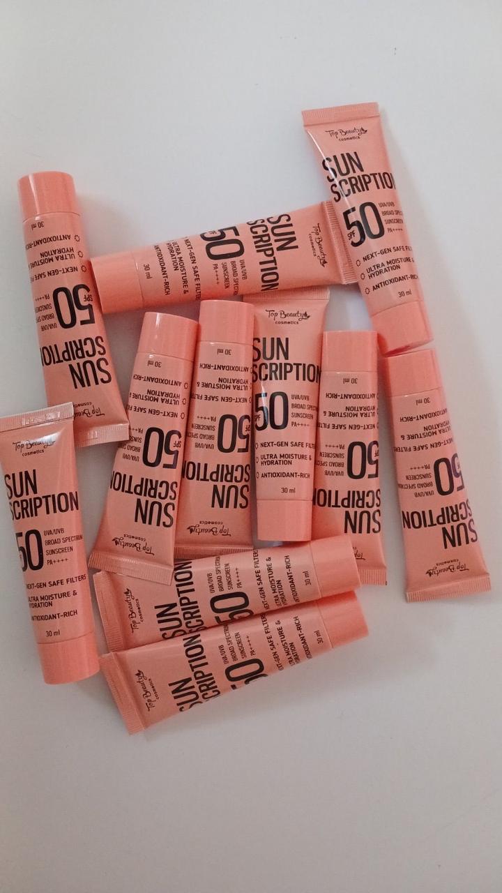 Сонцезахисний крем для обличчя SPF50 Top Beauty, 30мл, фото 1