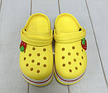 Дитячі сабо крокси crocs Luck line 33 22 см жовті, фото 4