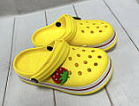 Дитячі сабо крокси crocs Luck line 33 22 см жовті, фото 2