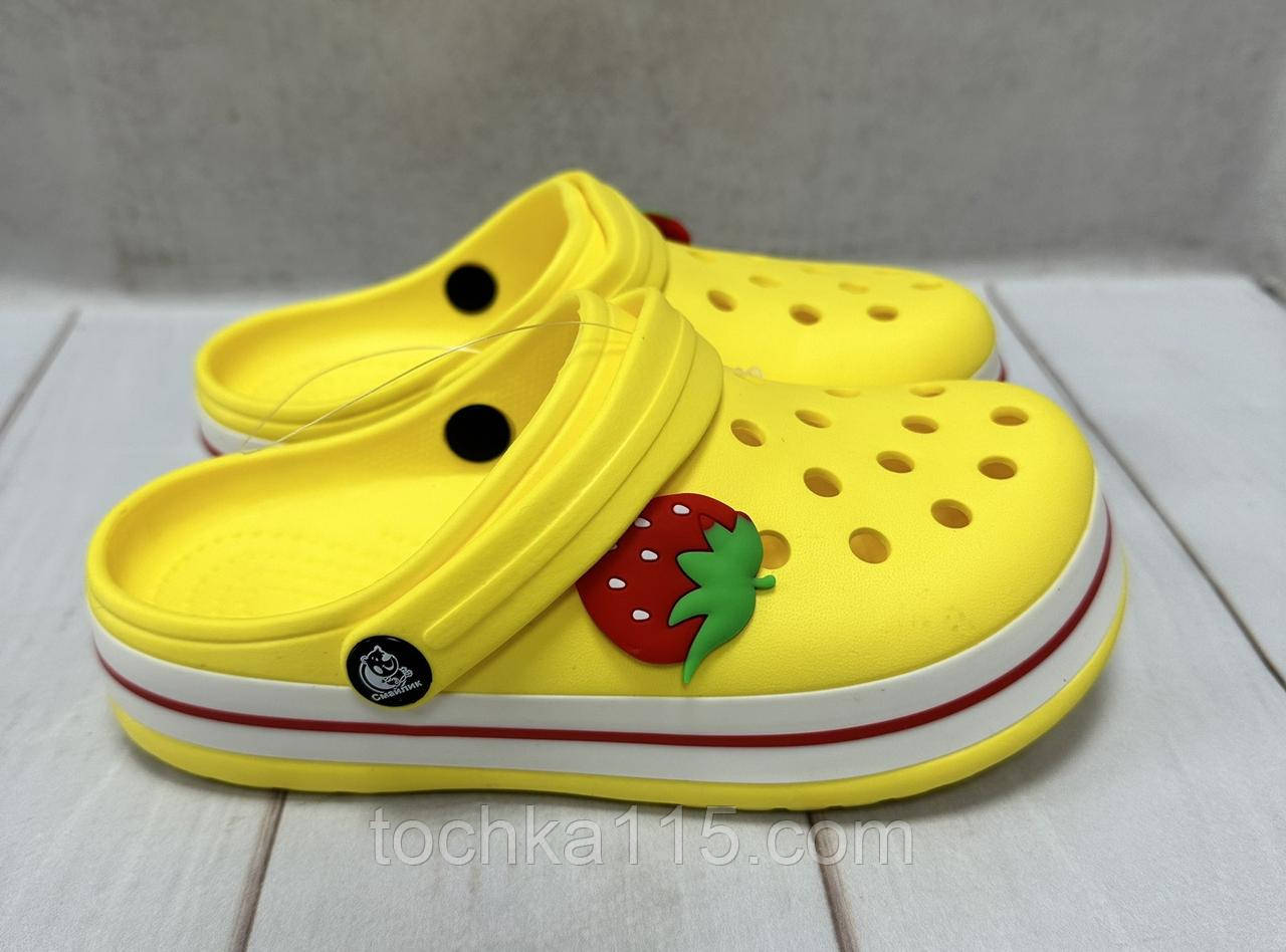 Дитячі сабо крокси crocs Luck line 33 22 см жовті, фото 1