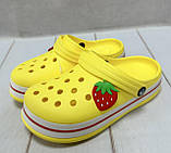 Дитячі сабо крокси crocs Luck line 33 22 см жовті, фото 3