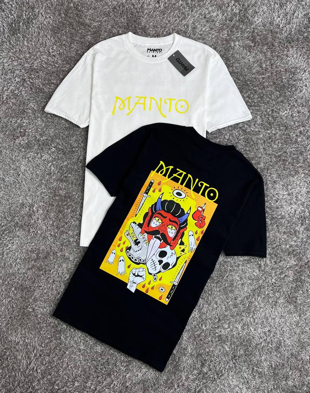 Чоловіча футболка Manto Devil біла бавовняна Манто з принтом
