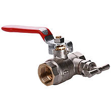 Кран кульовий зі спуском повітря SOLOMON 1/2″ з дренажем B1018