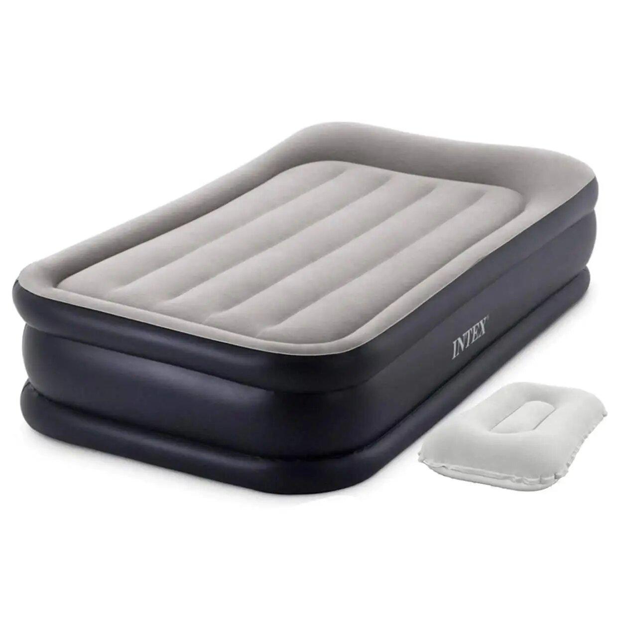 Надувне ліжко Intex 64132-2, 99 х 191 х 42 см, вбудований електронасос, подушка. Односпальне, фото 1