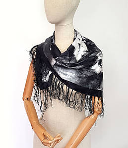 Хустка шовкова середня Рафаєла чорна