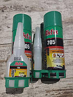 Суперклей з активатором Akfix 705 100 мл + 25 г