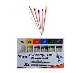 Штифти паперові конус 02/10 200 шт./пач. Absorbent Paper Points HTM