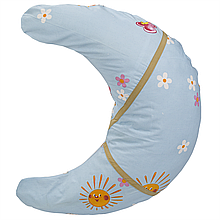 Подушка для вагітних і годування Місяць 74х54 см Зайченята на блакитному