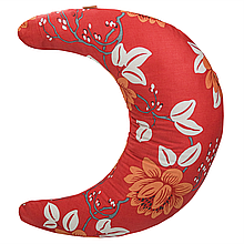 Подушка для вагітних і годування Місяць 74х54 см Квіти на червоному