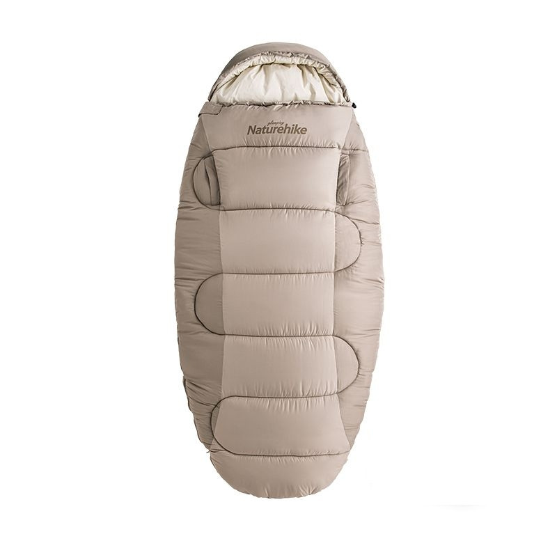 Одномісний овальний спальний мішок Naturehike PS300 NH20MSD03 Правий (95х230см) Бежевий