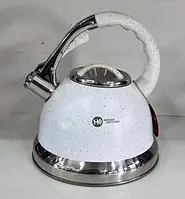 Чайник із свистком Higher Kitchen ZP-021 нержавіюча сталь із гранітним покриттям 3.5 л Білий