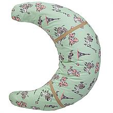 Подушка для вагітних і годування Місяць 74х54 см Песики на бірюзовому