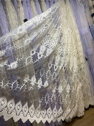 Тюль фатинова шинель заввишки 2,8 м. кремова, фото 1