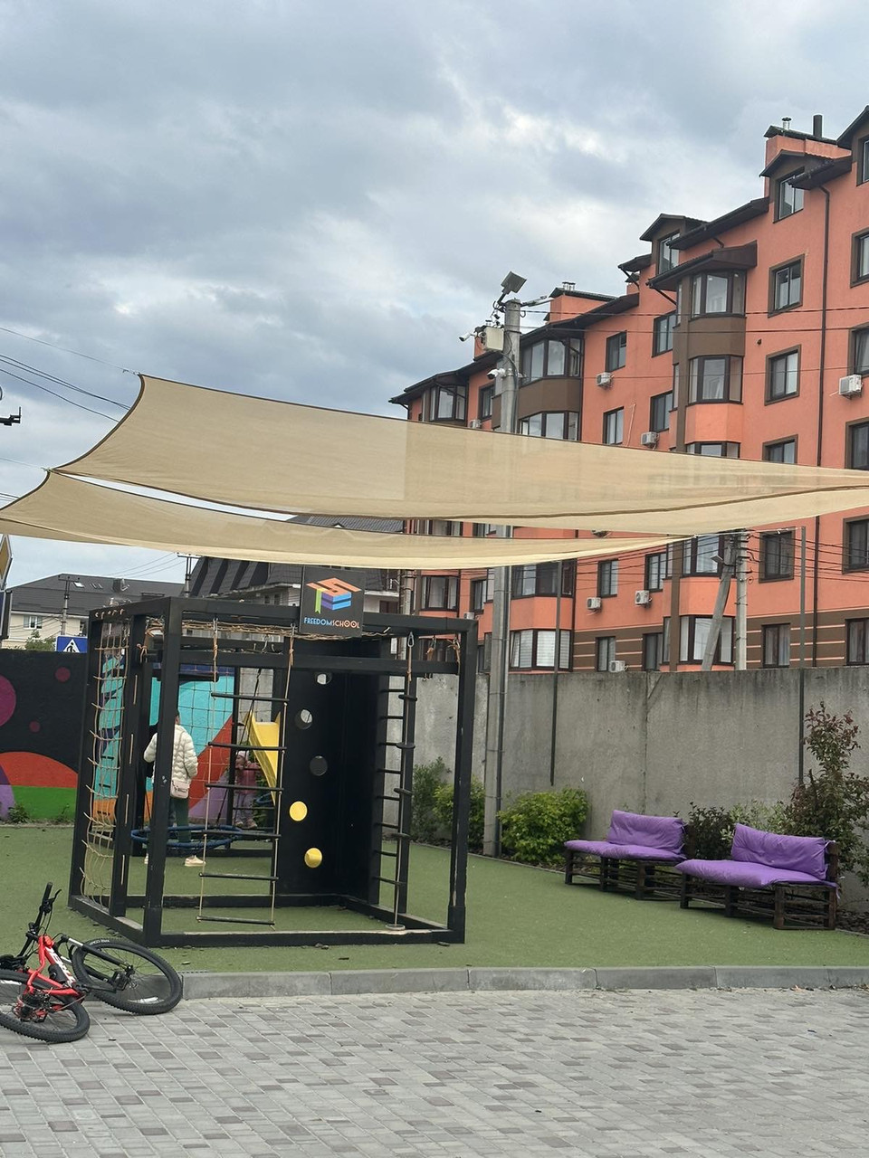 Навіс туристичний на пляж тканинні навіси від сонця на дачу вуф захист від сонця 90% 4х5 м бежевий 140 г/м2