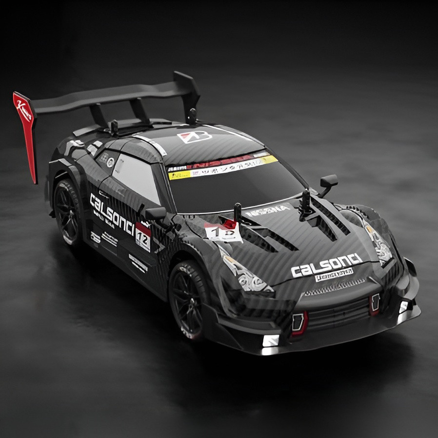 Машинка для дріфту на радіокеруванні та Led світлом 2 аккумулятори 4WD повний привід 1:14 GTR Black, фото 1