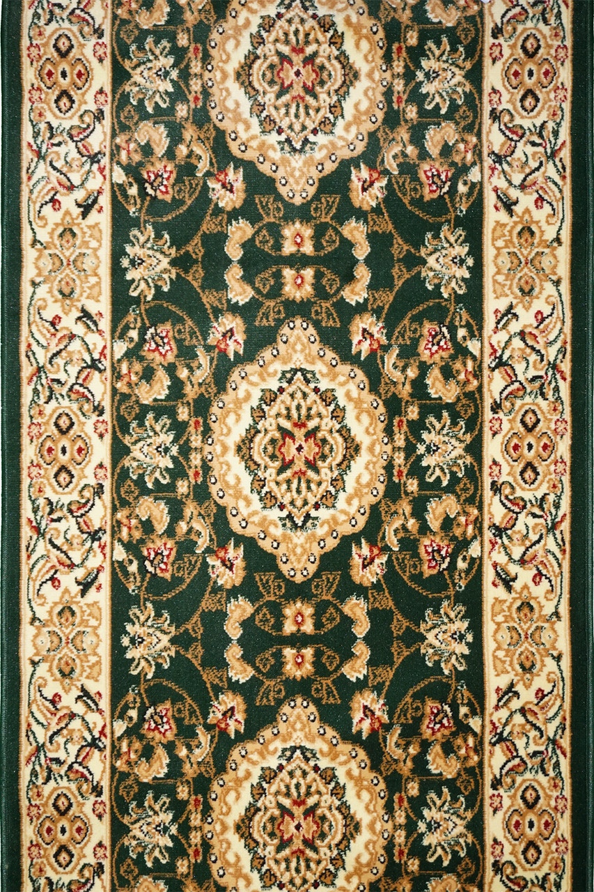 Килимова доріжка BCF зелена ALMIRA 2304 Green/Cream ширина 150 см