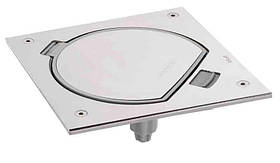 Підлоговий люк під 1 модуль К45 137х137 мм глибина 77 мм колір - нержавіюча сталь