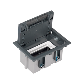 Підлогова коробка Simon 2хK45 модулі 1хCIMA глибина 93-128 мм 170х115 мм