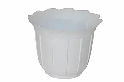 Кашпо для квітів пластикове "Лаура" з підставкою 120 мм БІЛИЙ